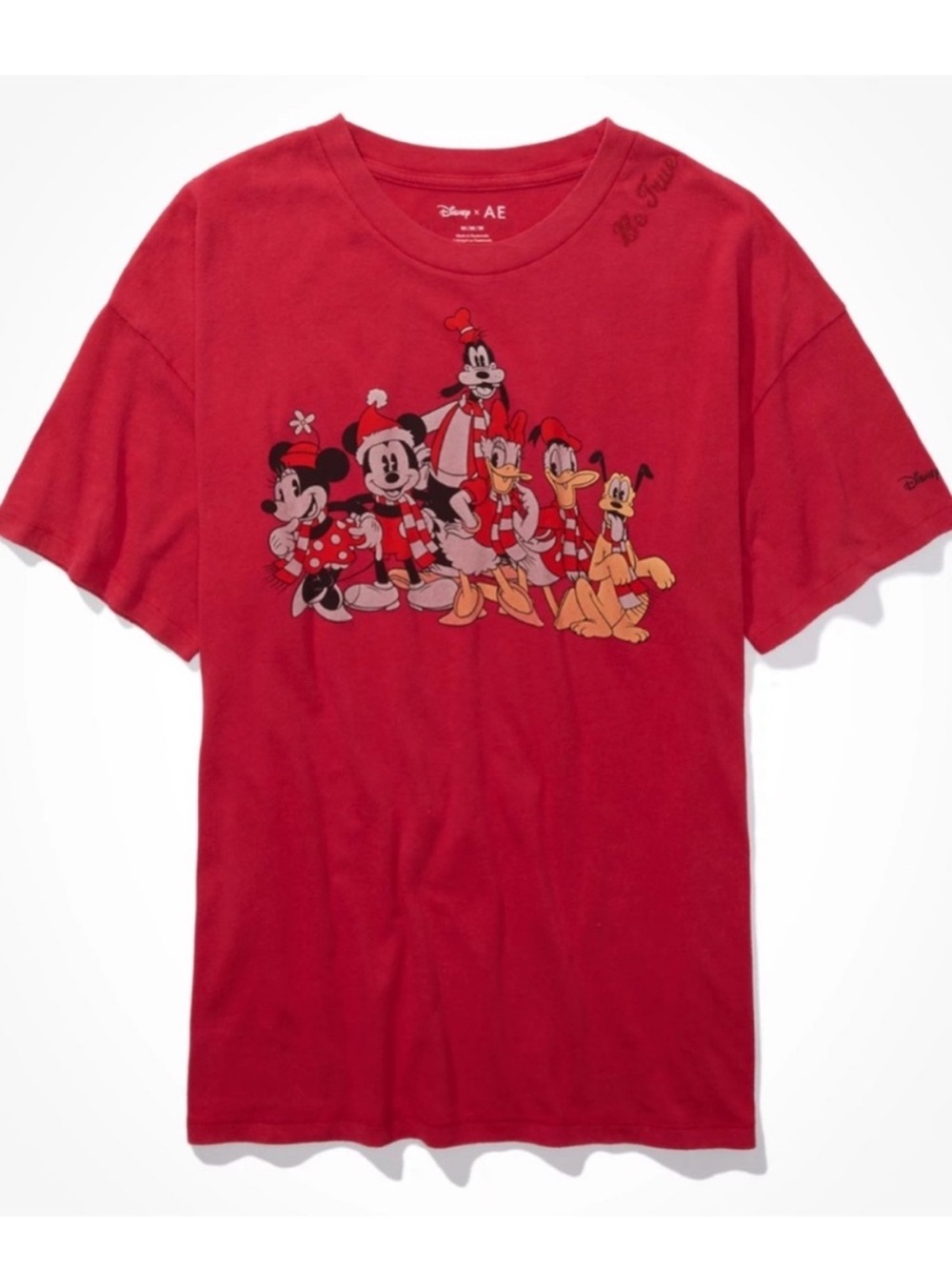 Disney/AE Short Sleeve Tee with Classic Mickey & Friends Holiday Graphic
